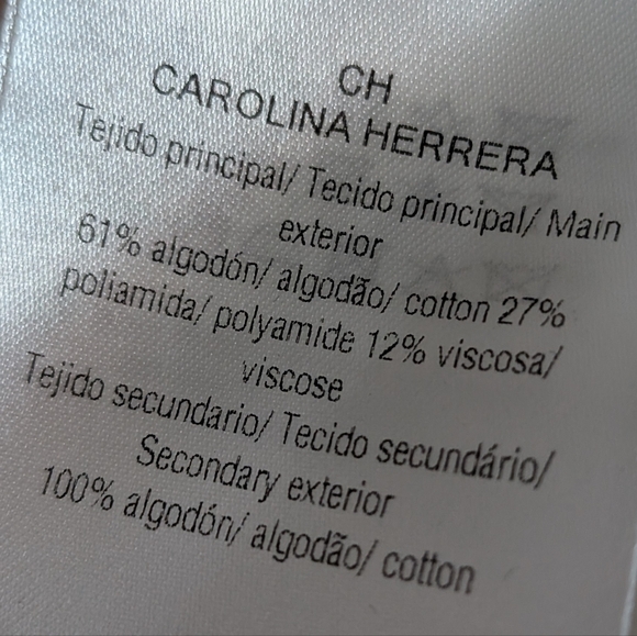 CH Carolina Herrera Lace Logo White Blouse With Under Camisole Size 8 - Picture 5 of 8